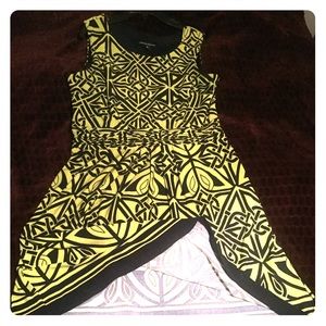 Neon green and navy dress